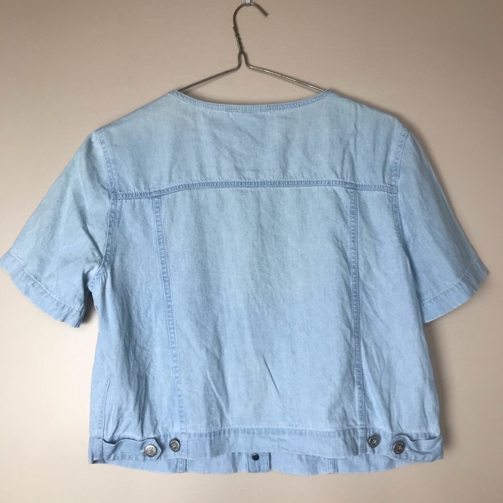 Vintage Short Sleeve Jean Denim Detailed Shirt - Picture 3 of 7